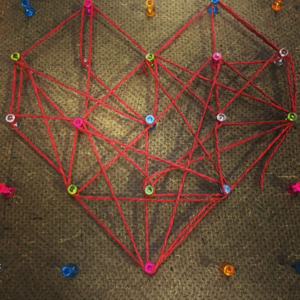 Valentine String art for kids