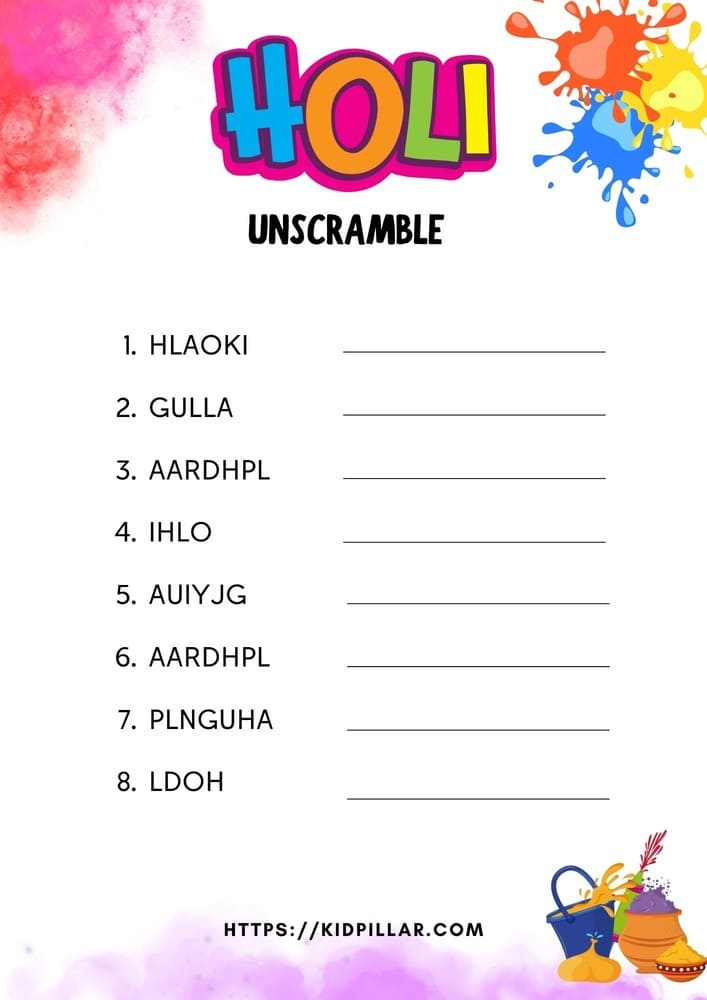 Holi Unscramble