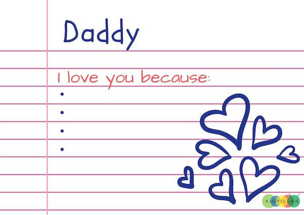 gratitude note for dad valentine activity idea for kids