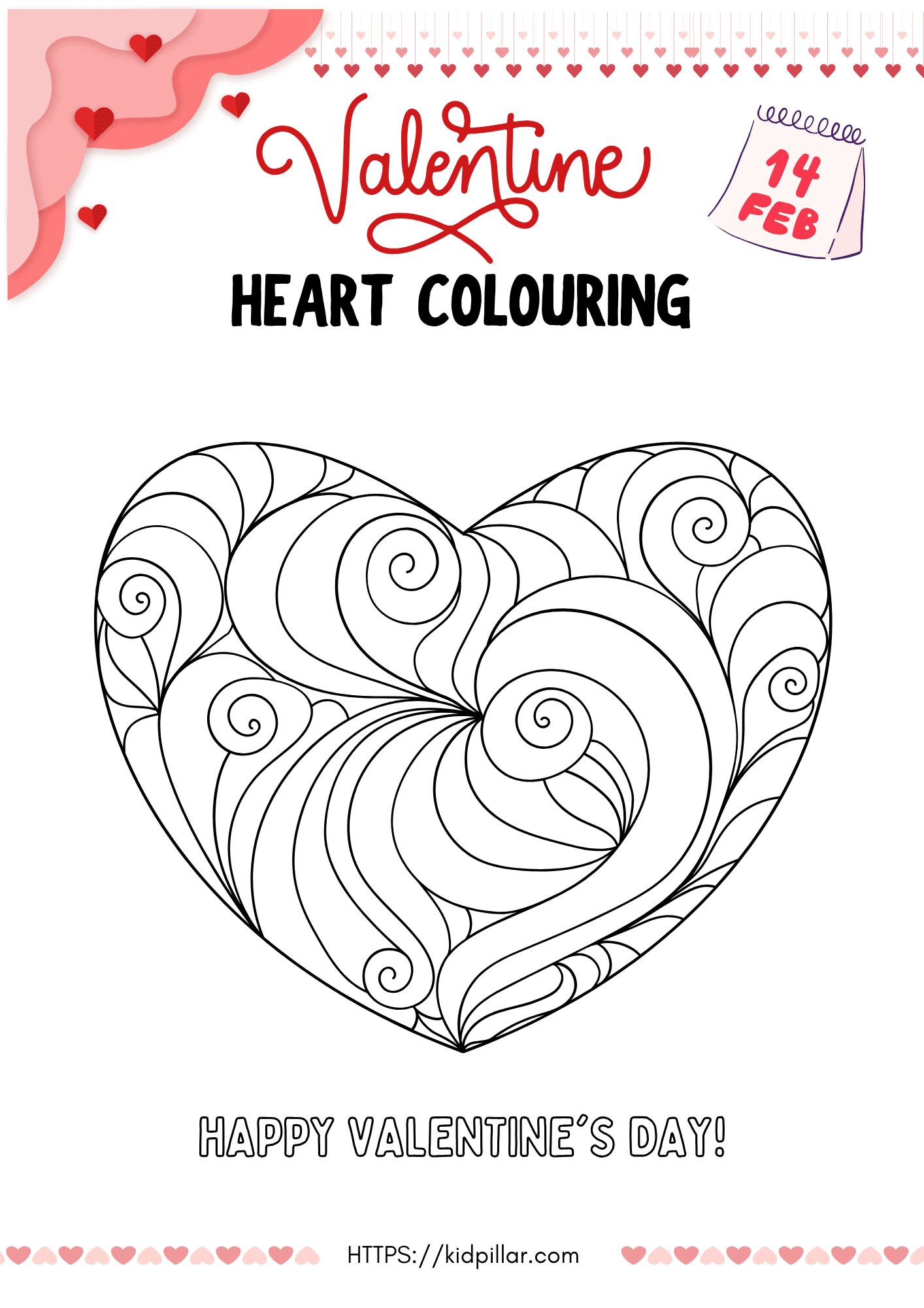 Valentine Hearts Colouring