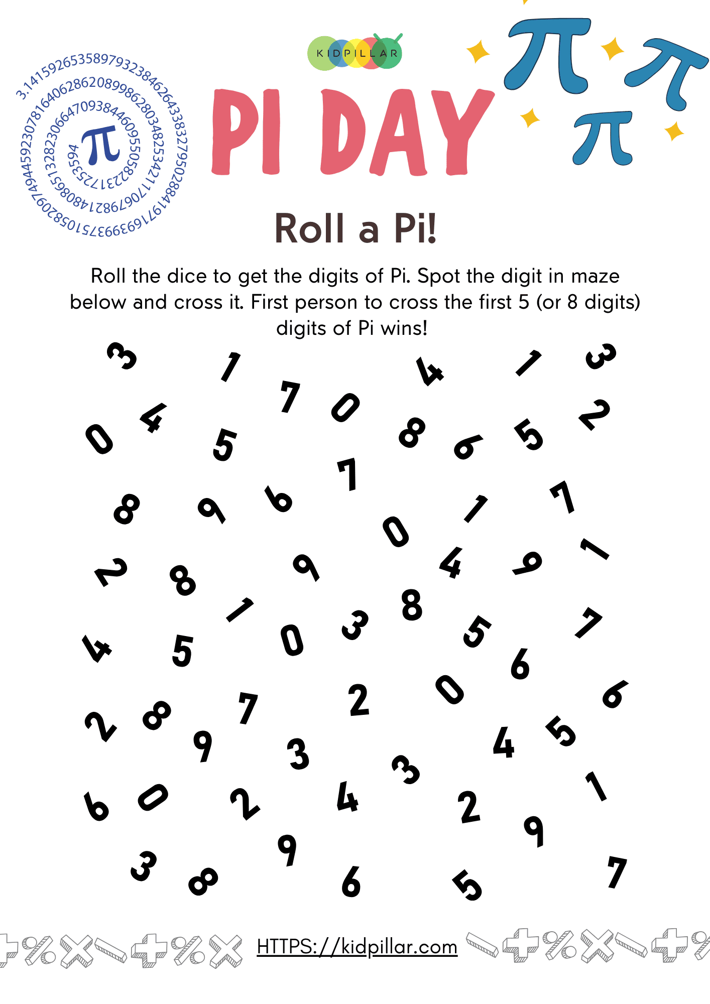 Pi Day Dice Game