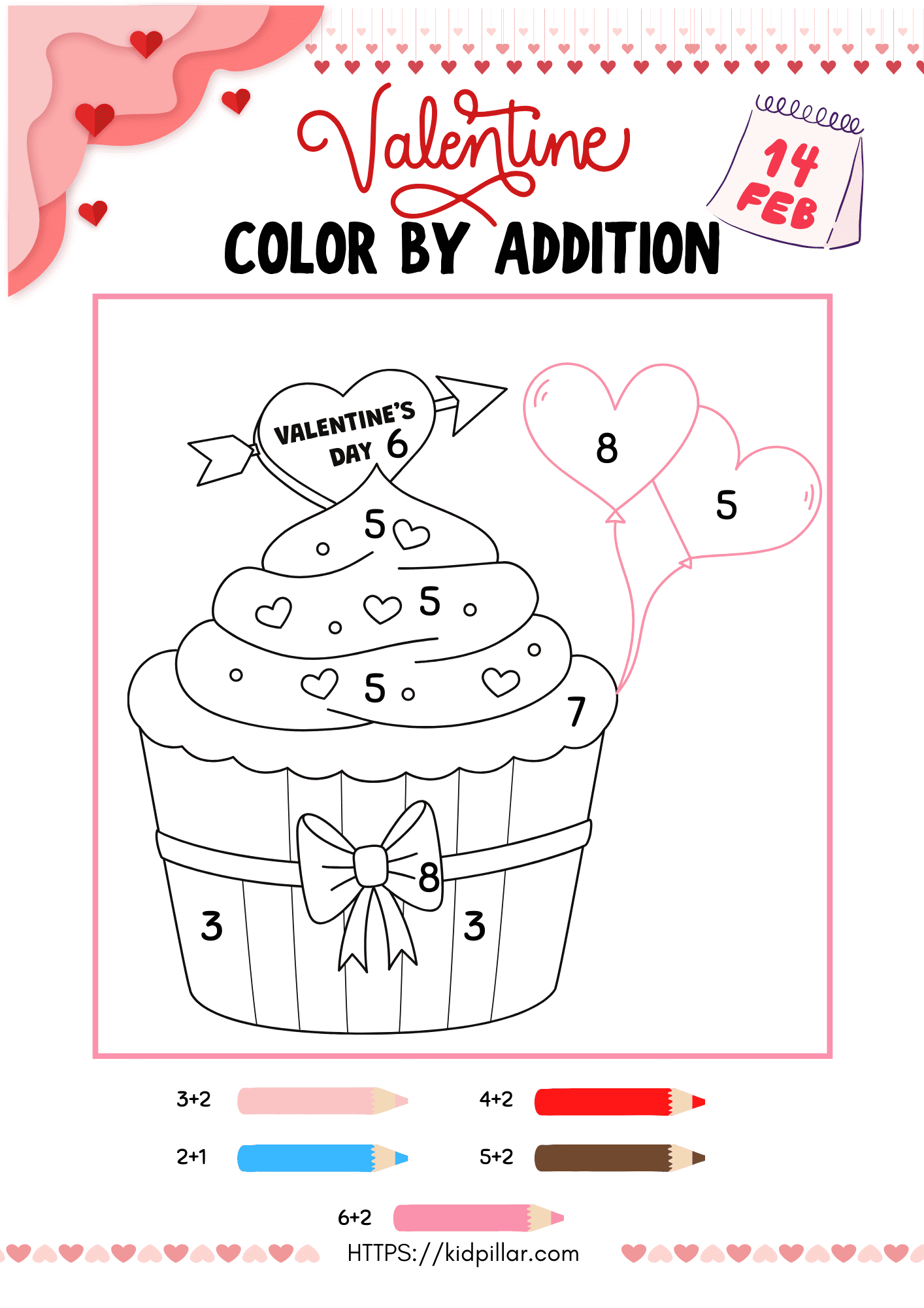 Valentine Colour By Addition