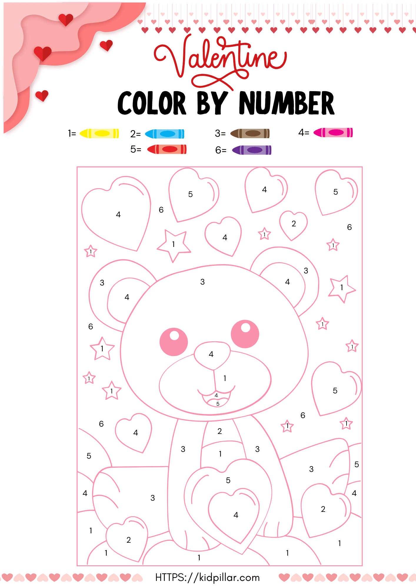 Valentine Colour By Number